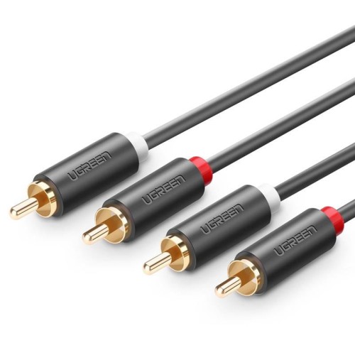 Przewód 2x RCA (Cinch) do 2x RCA (Cinch) UGREEN AV104 2m (czarny) 2