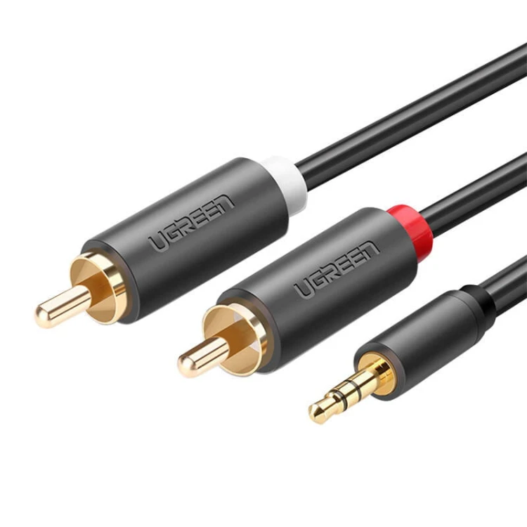 UGREEN AV102 Kabel 2x RCA (Cinch) jack 3.5 mm 2m (czarny) 1
