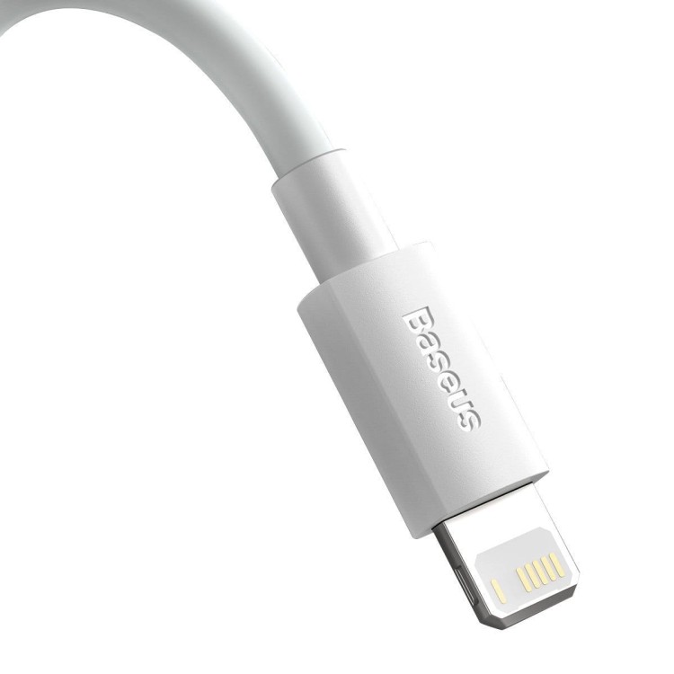 Kabel USB do Lightning Baseus Simple Wisdom, 2.4A, 1.5m (biały) 2szt. 2