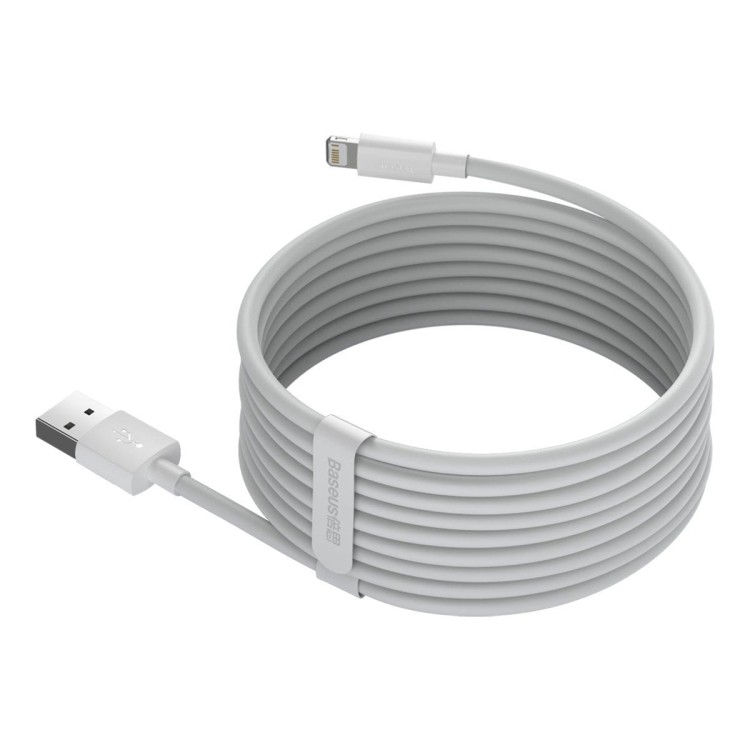 Kabel USB do Lightning Baseus Simple Wisdom, 2.4A, 1.5m (biały) 2szt. 3