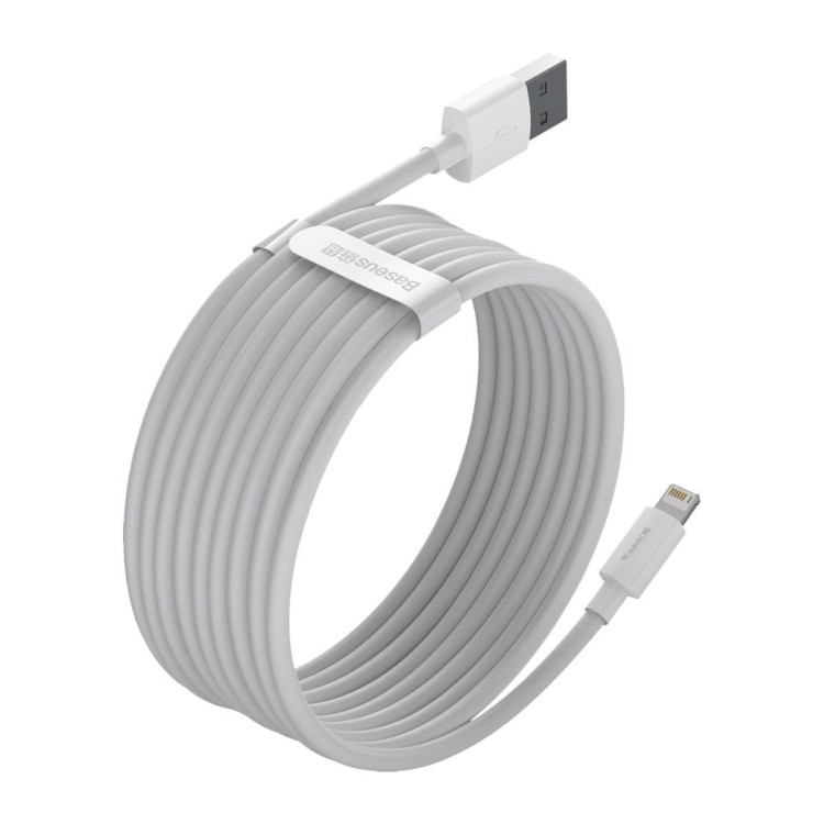 Kabel USB do Lightning Baseus Simple Wisdom, 2.4A, 1.5m (biały) 2szt. 4