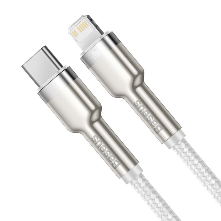 Kabel USB-C do Lightning Baseus Cafule, PD, 20W, 1m (biały) 4