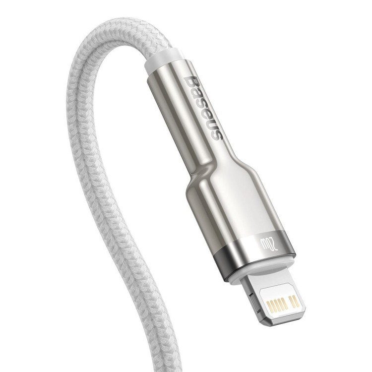 Kabel USB-C do Lightning Baseus Cafule, PD, 20W, 1m (biały) 5