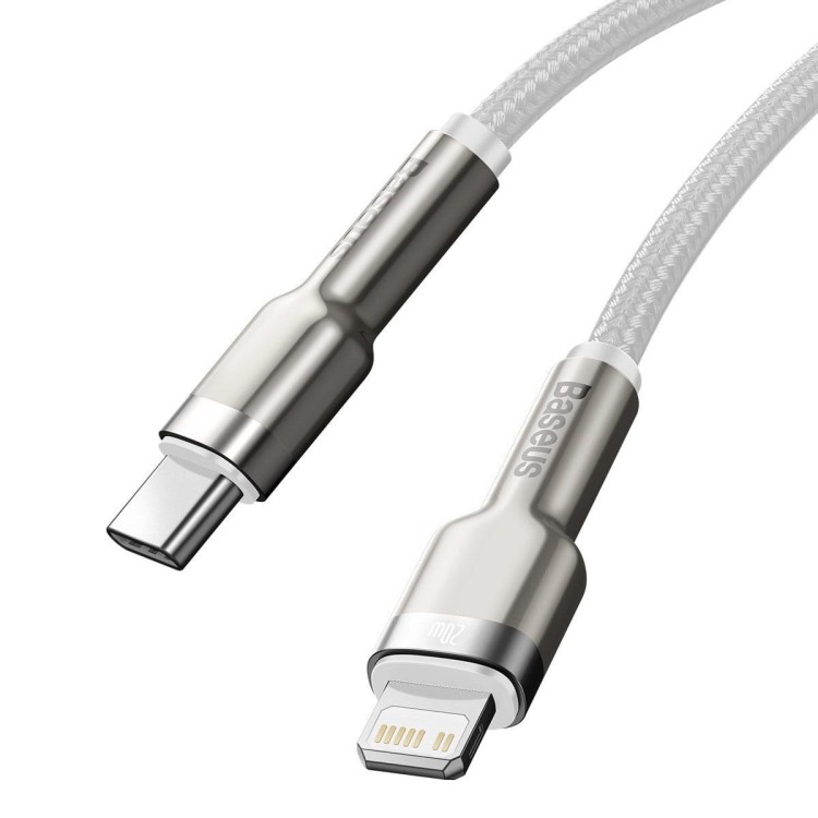 Kabel USB-C do Lightning Baseus Cafule, PD, 20W, 1m (biały) 6