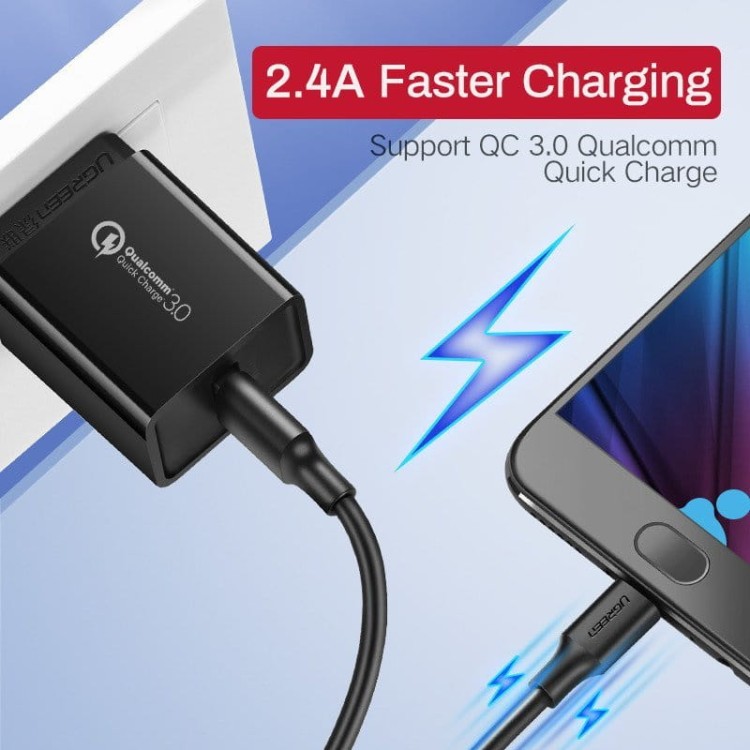 Kabel USB do Micro USB UGREEN  US289QC 3.0 2.4A 1m (biały) 3