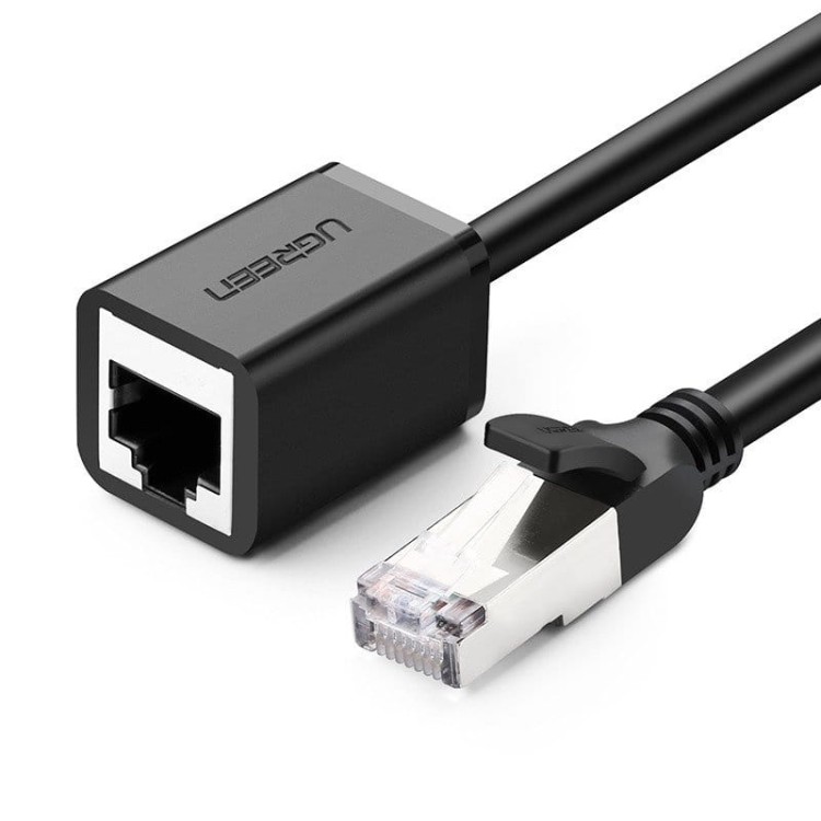 Kabel sieciowy UGREEN  NW112 przedłużacz Ethernet RJ45, Cat. 6, FTP, z metalową wtyczną 3m (czarny) 1