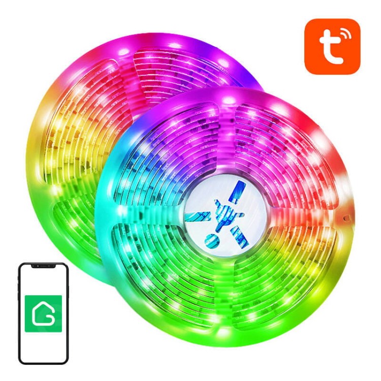 Inteligentna taśma WiFi RGB LED NiteBird SL3 (2x5m), Tuya 1