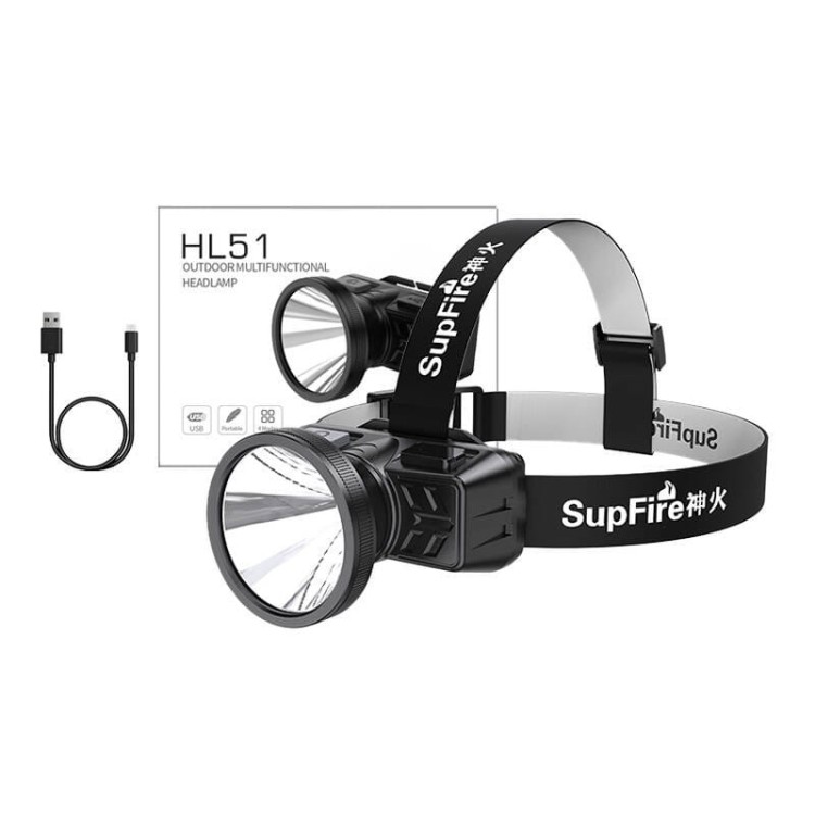 Latarka czołowa Superfire HL51, 160lm, USB 2