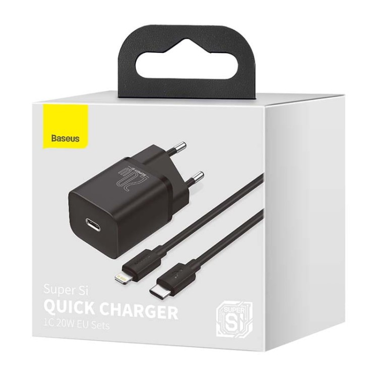 Ładowarka sieciowa Baseus Super Si Quick Charger 1C 20W z przewodem USB-C do Lightning 1m (czarna) 8