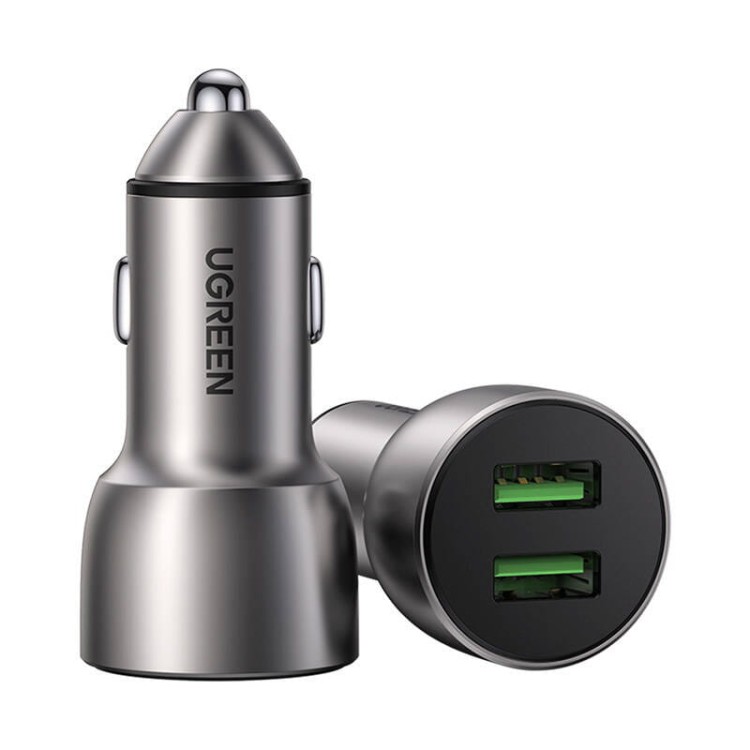 Ładowarka samochodowa UGREEN CD213 QC 3.0, 2xUSB, 36W (szara) 2
