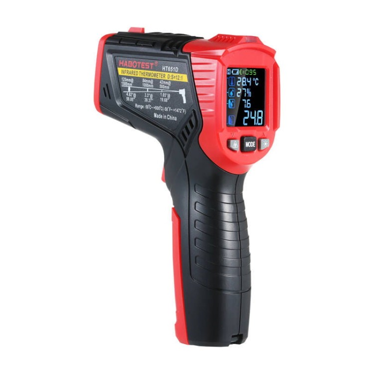 Cyfrowy pirometr laserowy Habotest HT651D, miernik wilgotności 1