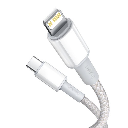 Kabel USB-C do Lightning Baseus High Density Braided, 20W, PD, 2m (biały) 2