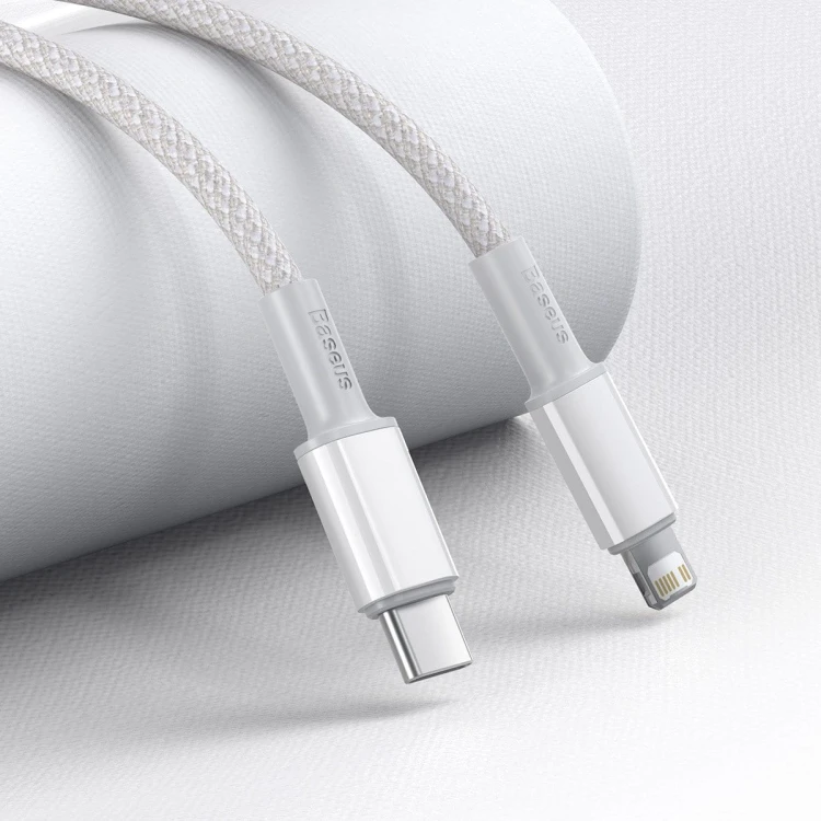 Kabel USB-C do Lightning Baseus High Density Braided, 20W, PD, 2m (biały) 4