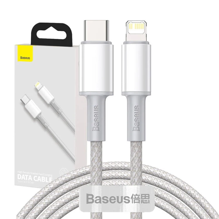 Kabel USB-C do Lightning Baseus High Density Braided, 20W, PD, 2m (biały) 7