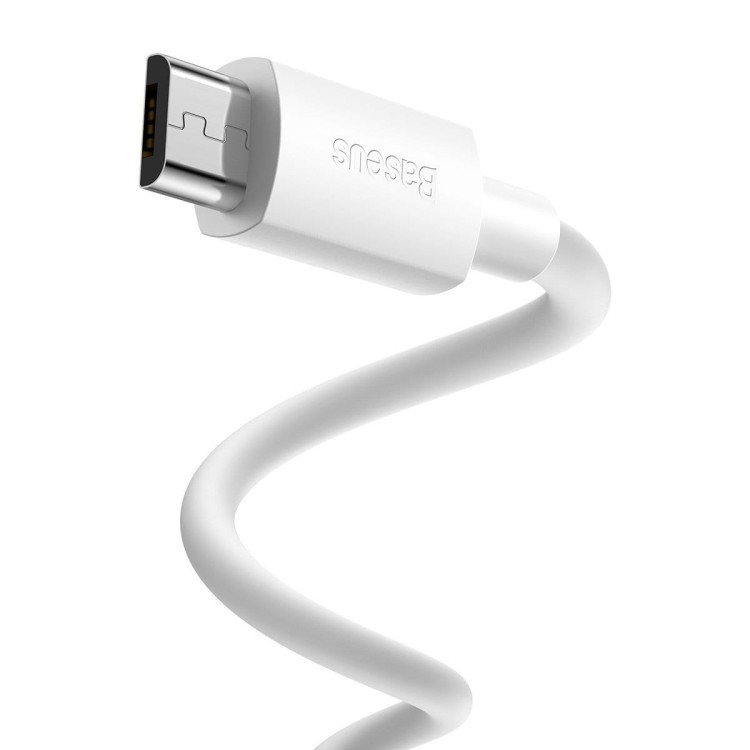 Kabel micro USB do USB Baseus Simple Wisdom, 2.1A, 1.5m (biały) 2szt. 1