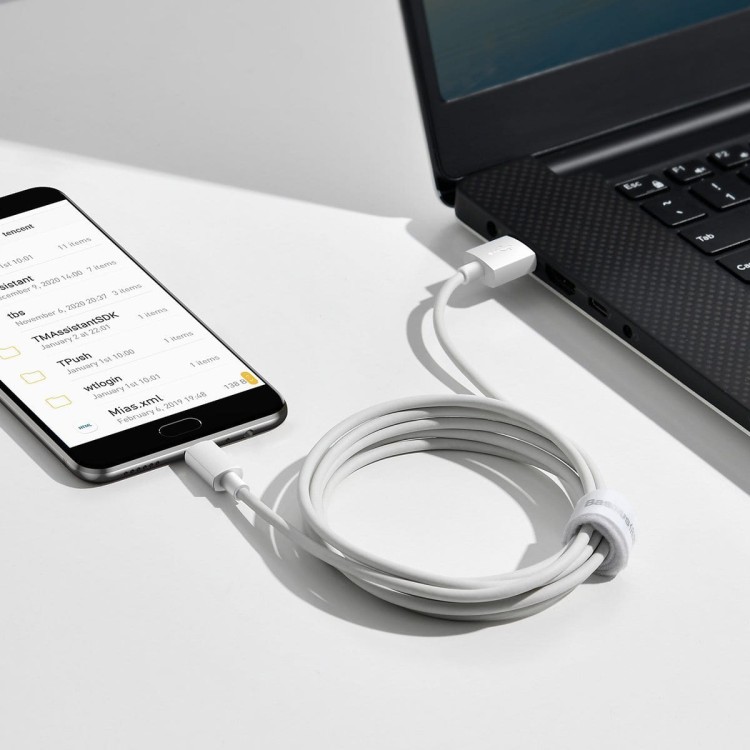 Kabel micro USB do USB Baseus Simple Wisdom, 2.1A, 1.5m (biały) 2szt. 8