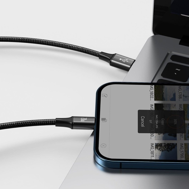 Kabel USB 3w1 Baseus Rapid Series, micro USB / Lightning / USB-C, 20W, 1.5m (czarny) 8