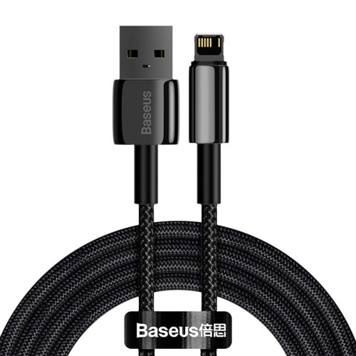 Kabel USB do Lightning Baseus Tungsten Gold, 2.4A, 2m (czarny) 1