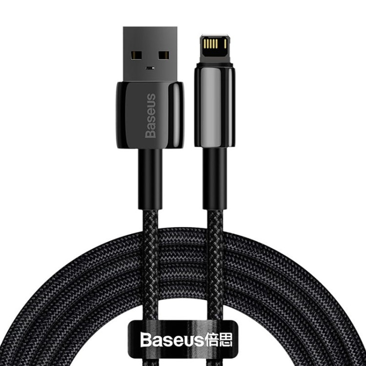 Kabel USB do Lightning Baseus Tungsten Gold, 2.4A, 2m (czarny) 1