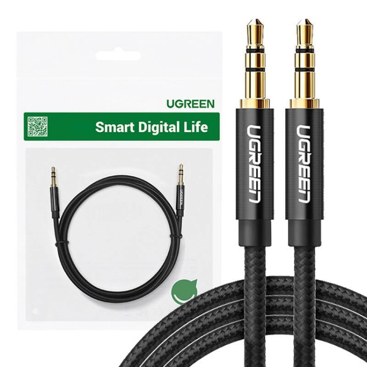Kabel mini jack 3,5mm UGREEN AV112, AUX, 2m (czarny) 1