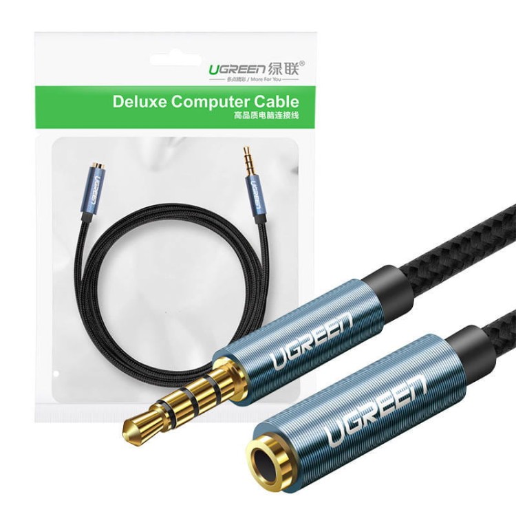 UGREEN AV118 Przedłużacz audio AUX jack 3,5 mm, 2m (czarny) 1