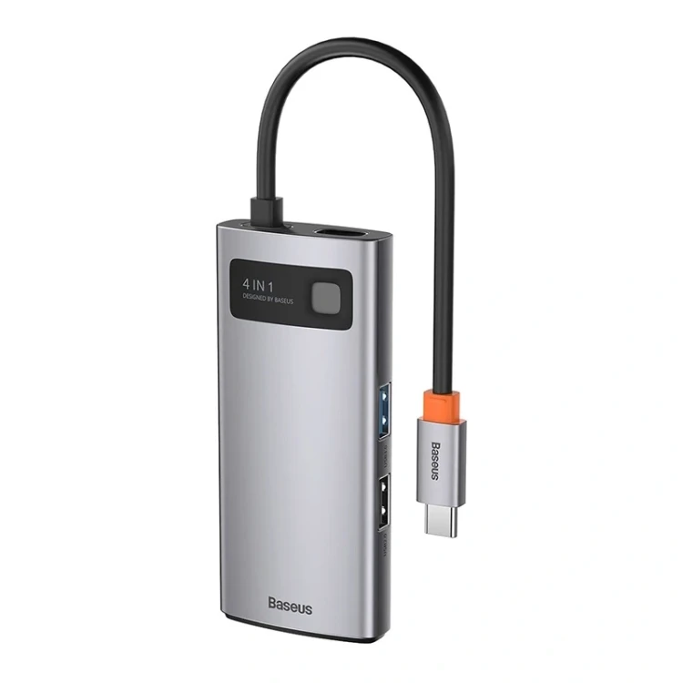 Hub 4w1 Baseus Metal Gleam Series, USB-C do USB 3.0 + USB 2.0 + HDMI + USB-C PD 4