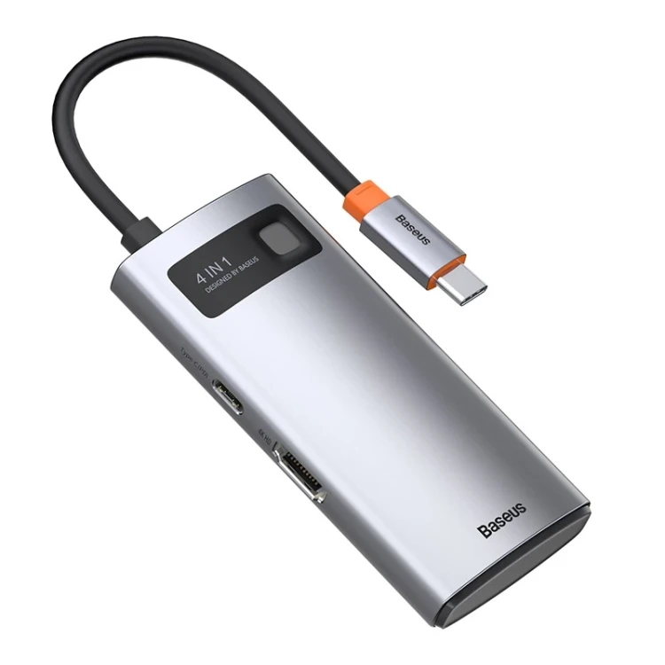 Hub 4w1 Baseus Metal Gleam Series, USB-C do USB 3.0 + USB 2.0 + HDMI + USB-C PD 6