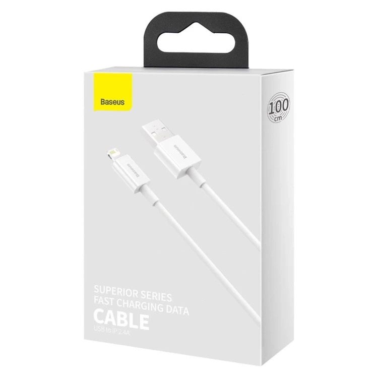 Kabel USB do Lightning Baseus Superior Series, 2.4A, 1m (biały) 11