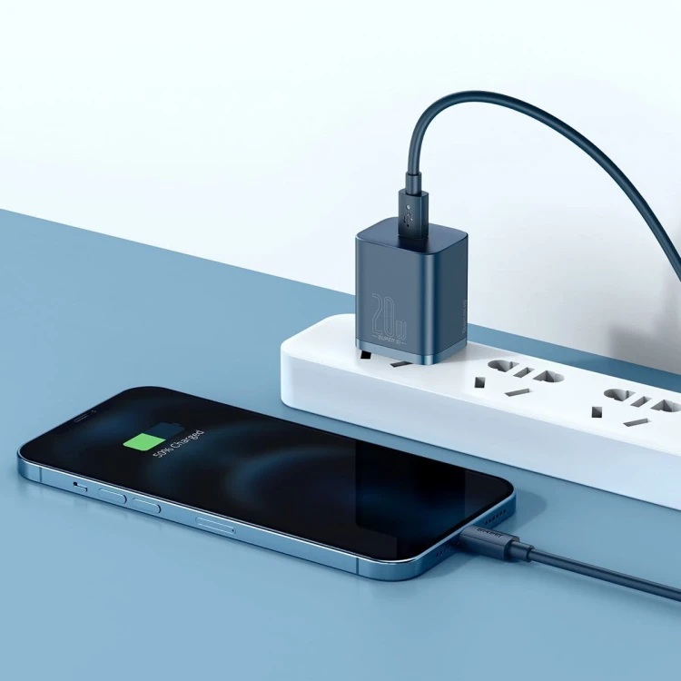 Ładowarka sieciowa Baseus Super Si Quick Charger 1C 20W z przewodem USB-C do Lightning 1m (niebieska) 9