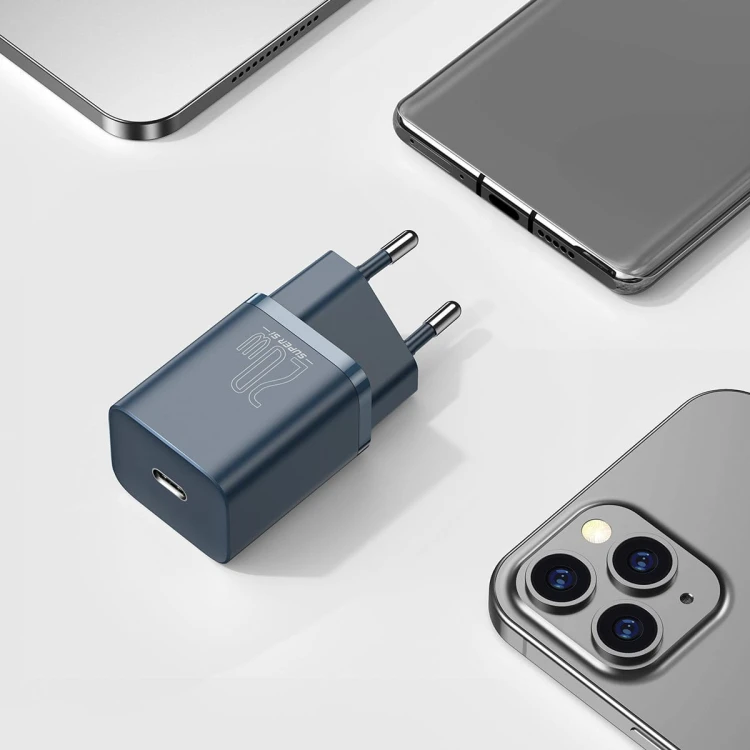 Ładowarka sieciowa Baseus Super Si Quick Charger 1C 20W z przewodem USB-C do Lightning 1m (niebieska) 10