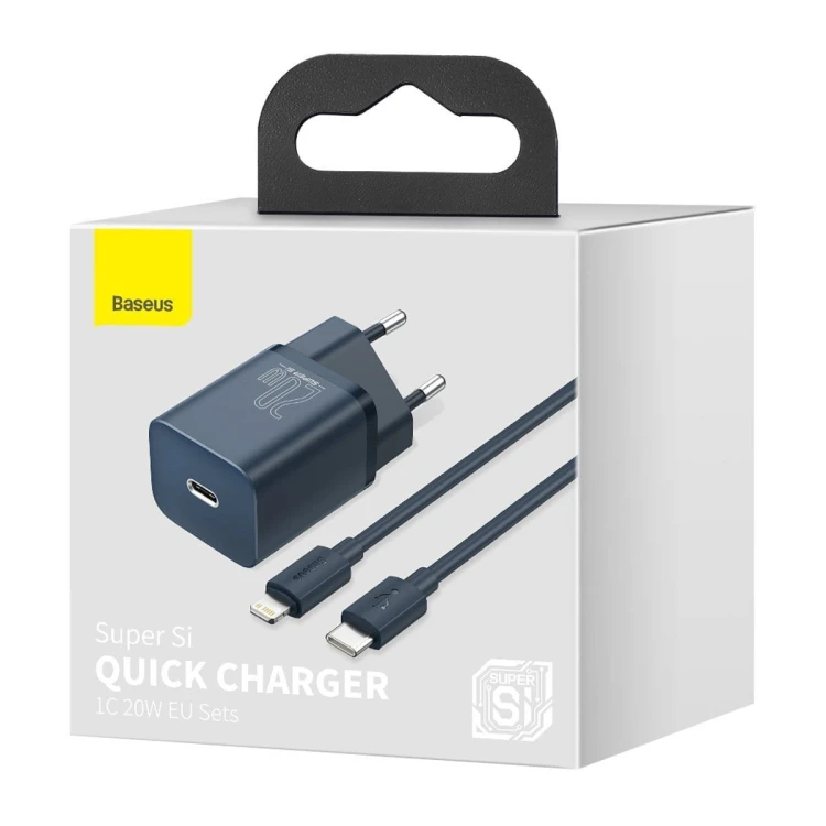Ładowarka sieciowa Baseus Super Si Quick Charger 1C 20W z przewodem USB-C do Lightning 1m (niebieska) 11