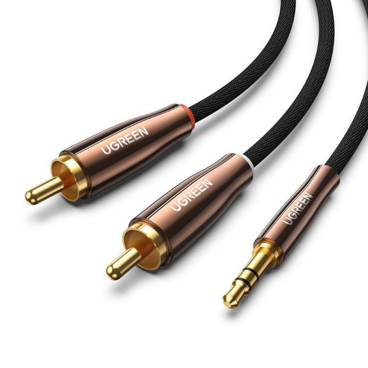 UGREEN AV170 Kabel 2x RCA (Cinch) jack 3.5mm, 2m (czarny) 1