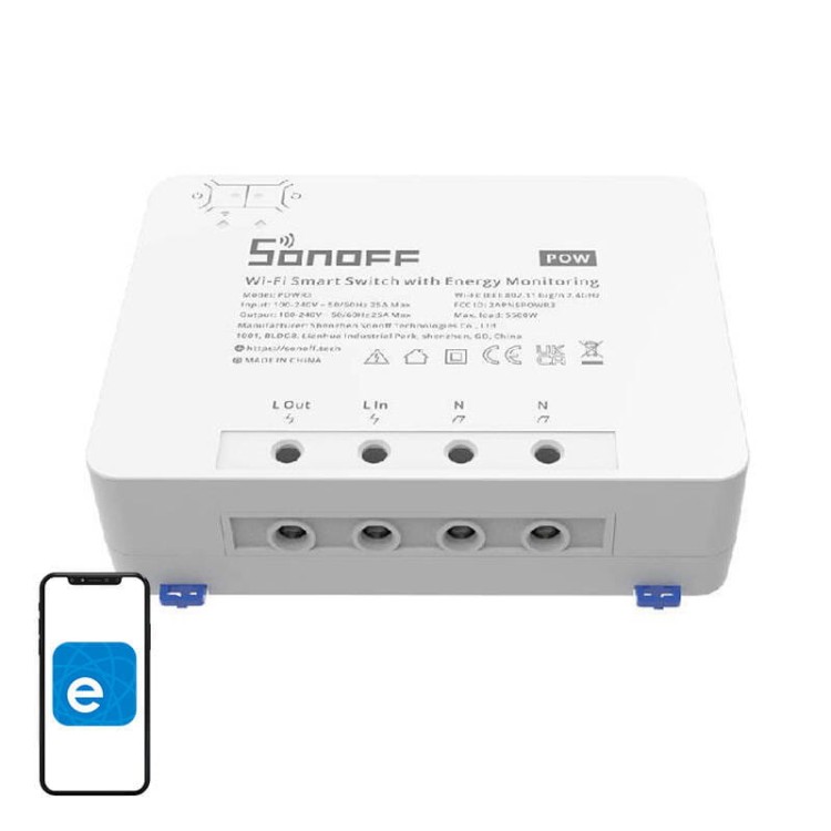 Inteligentny przełącznik WiFi z funkcją pomiaru prądu Sonoff POWR3 1