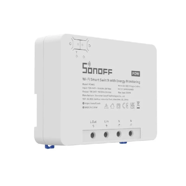 Inteligentny przełącznik WiFi z funkcją pomiaru prądu Sonoff POWR3 4