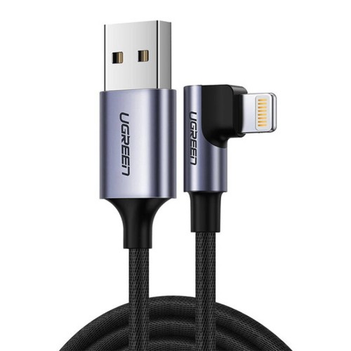 Kabel USB do Lightning kątowy UGREEN US299, MFi, 1m (czarny) 1