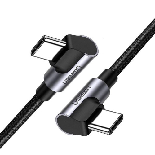 Kabel USB-C do USB-C kątowy UGREEN US323, PD, 3A 60W, 1m (czarny) 1