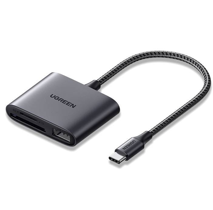 Czytnik kart + USB, UGREEN CM387, USB-C (czarny) 1