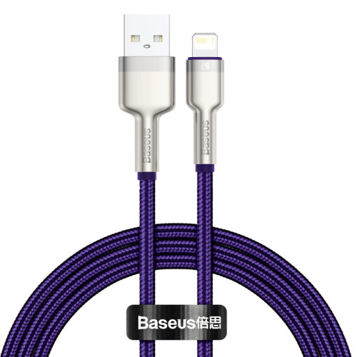 Kabel USB do Lightning Baseus Cafule, 2.4A, 1m (fioletowy) 1