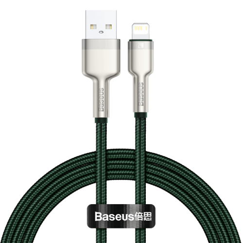 Kabel USB do Lightning Baseus Cafule, 2.4A, 1m (zielony) 2
