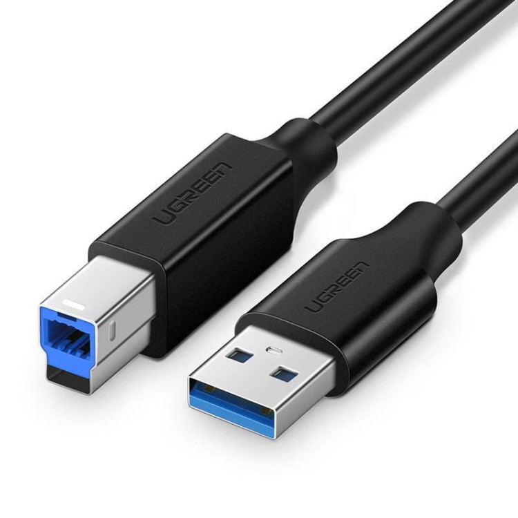 Kabel USB 3.0 A-B UGREEN US210 do drukarki, 1m (czarny) 1