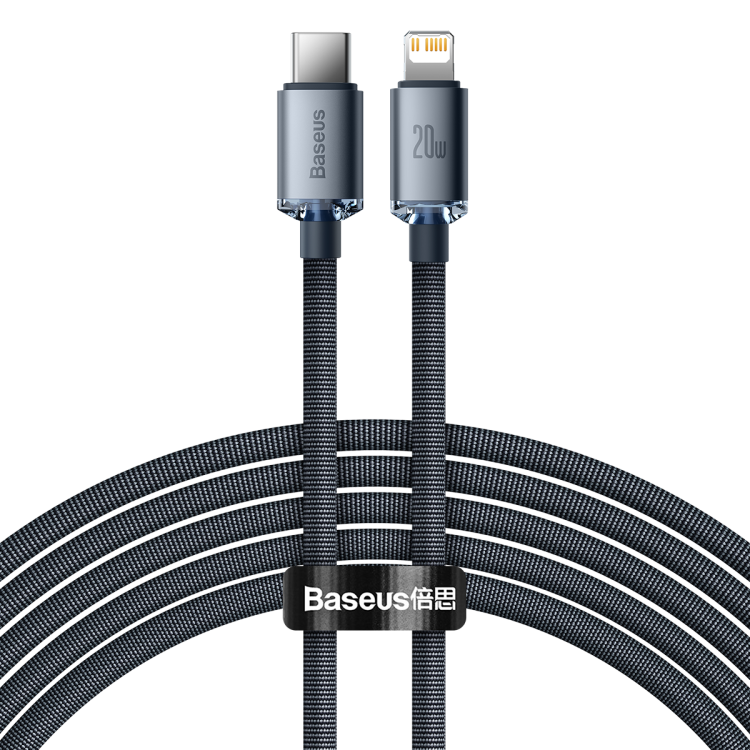 Kabel USB-C do Lightning Baseus Crystal Shine, 20W, PD, 2m (czarny) 2