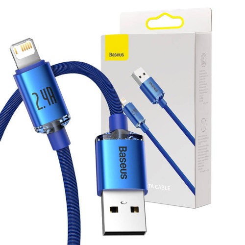 Kabel USB do Lightning Baseus Crystal Shine, 2.4A, 1.2m (niebieski) 1