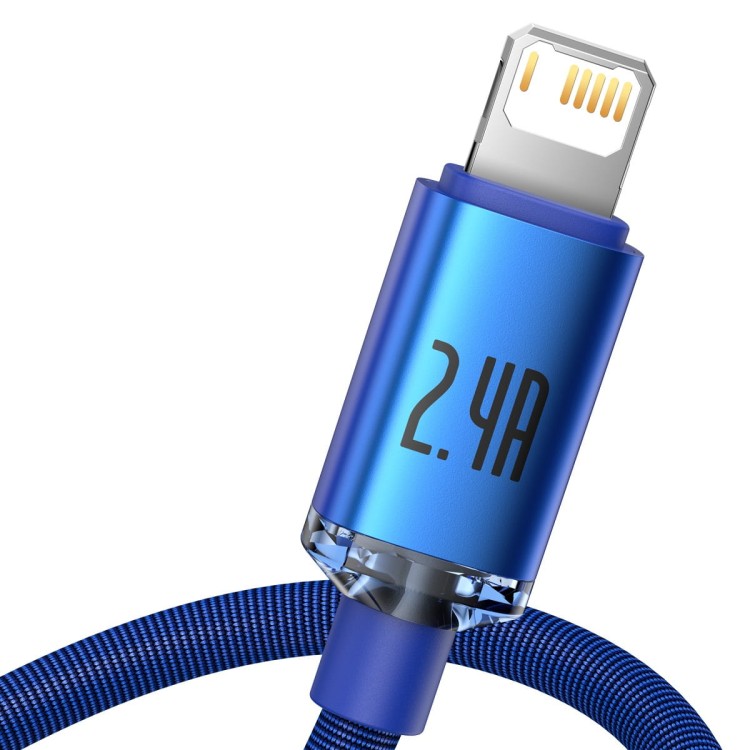 Kabel USB do Lightning Baseus Crystal Shine, 2.4A, 1.2m (niebieski) 4