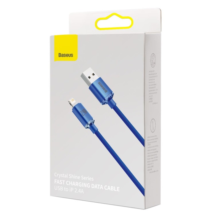 Kabel USB do Lightning Baseus Crystal Shine, 2.4A, 1.2m (niebieski) 5