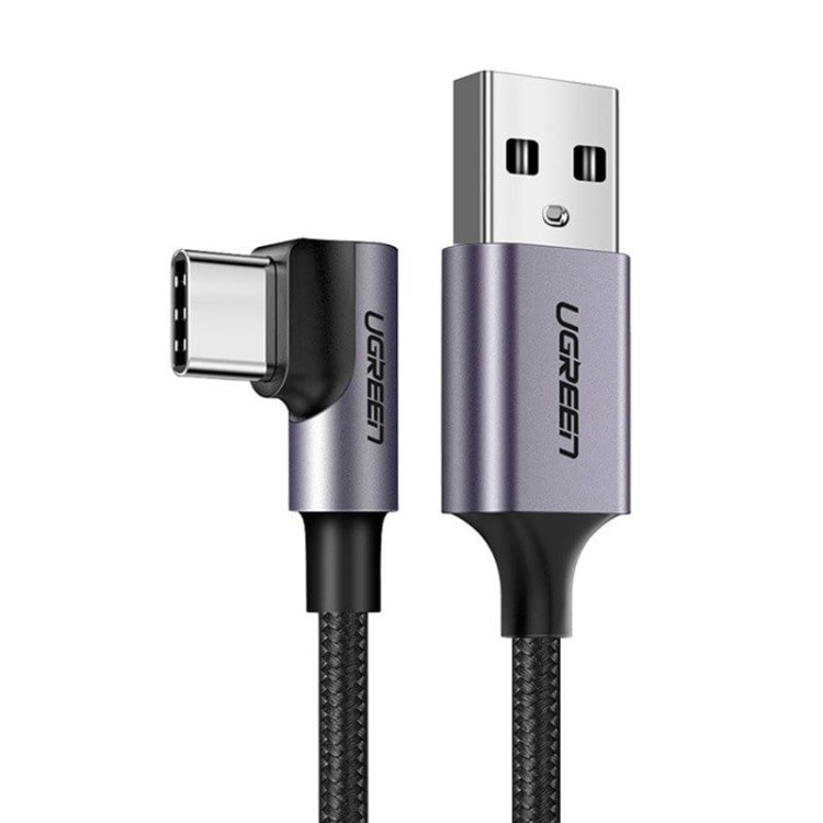 Kabel USB do USB-C kątowy UGREEN  US284 3A Quick Charge 3.0 1m (czarny) 1
