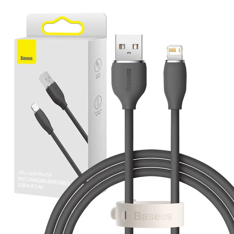 Kabel USB do Lightning Baseus Jelly, 2,4A 1,2m (czarny) 1