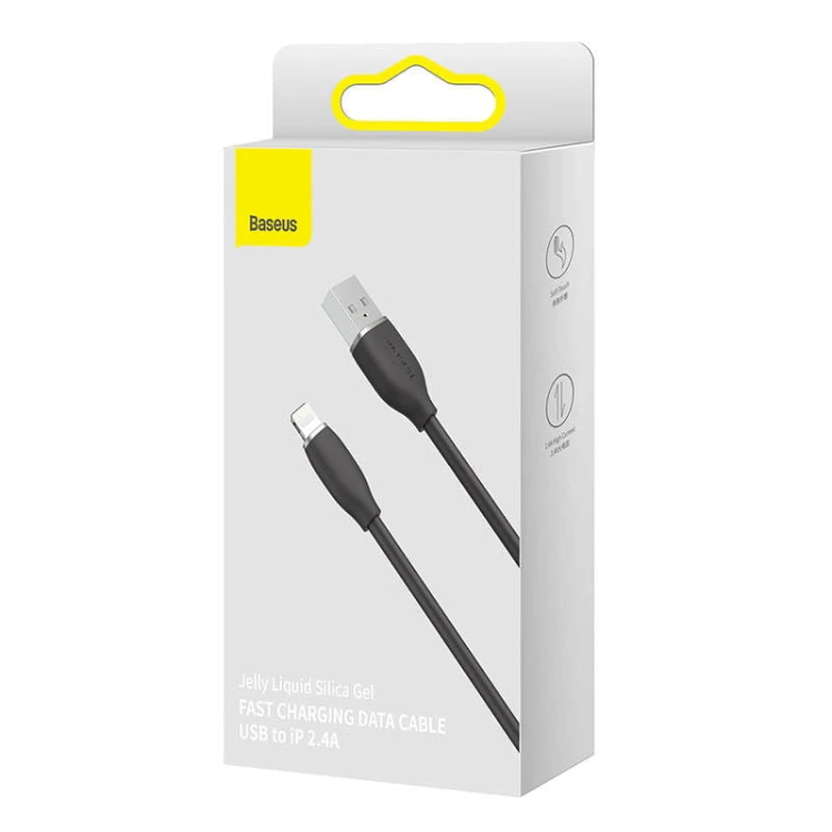 Kabel USB do Lightning Baseus Jelly, 2,4A 1,2m (czarny) 7