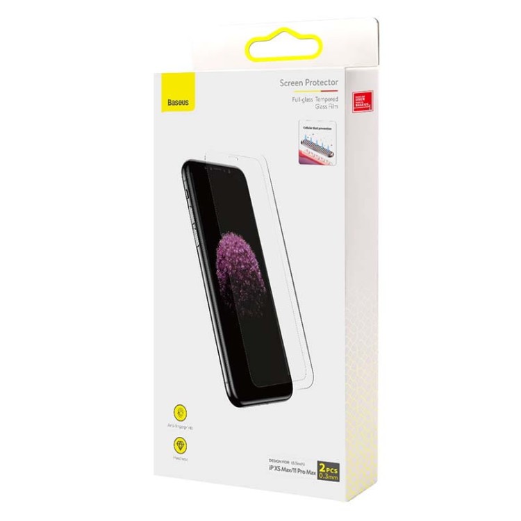 Szkło hartowane 0.3mm Baseus do iPhone XS Max / 11 Pro Max (2szt.) 6