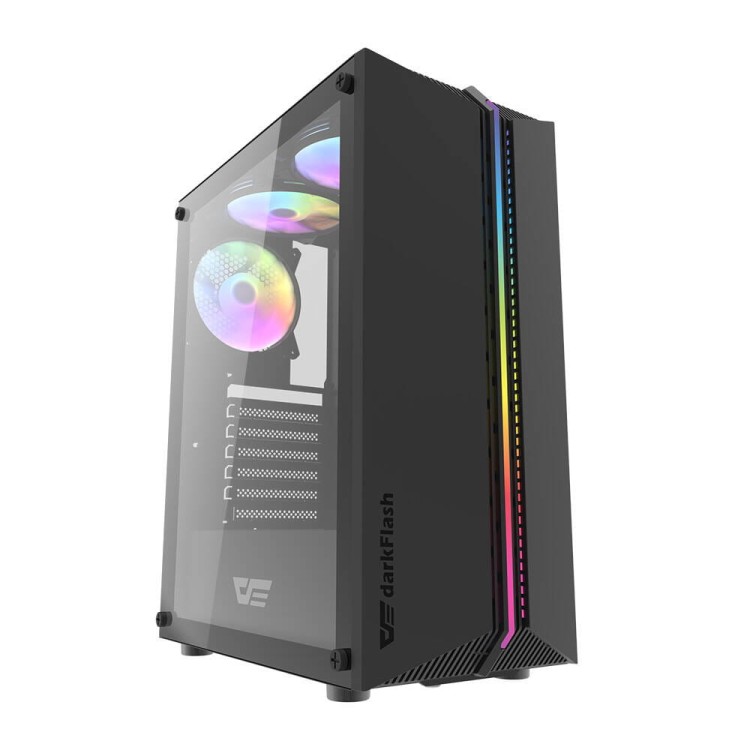 Obudowa komputerowa Darkflash DK151 LED (czarna) + 3 wentylatory RGB 1