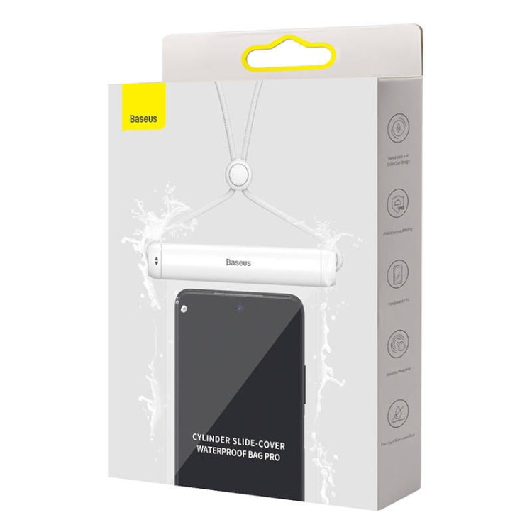 Uniwersalne etui wodoodporne Baseus Cylinder do smartfonów (białe) 5
